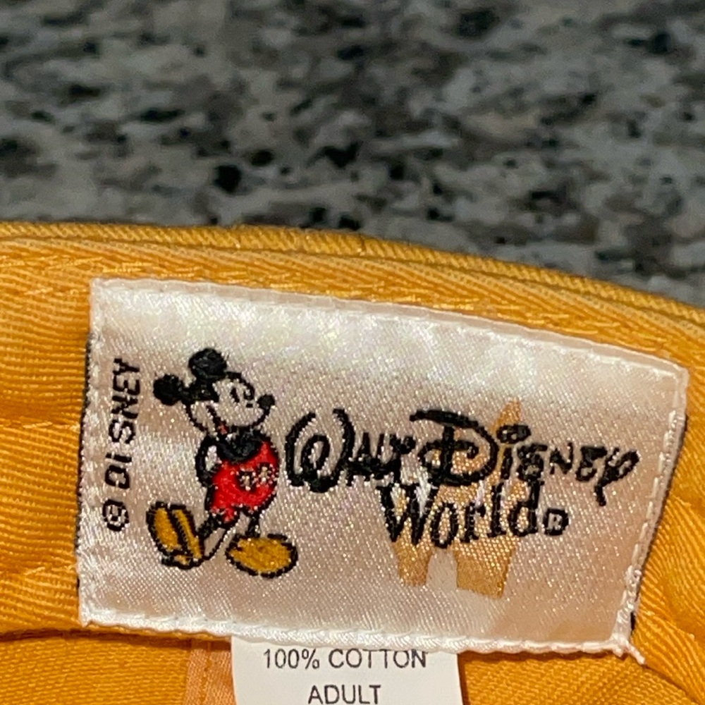 WALT DISNEY WORLD VACATION MICKEY MOUSE BASEBALL STRAPBACK ADULT YELLOW CAP - Picture 10 of 14